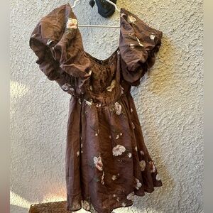 Fashion Nova Elegant Brown Dress